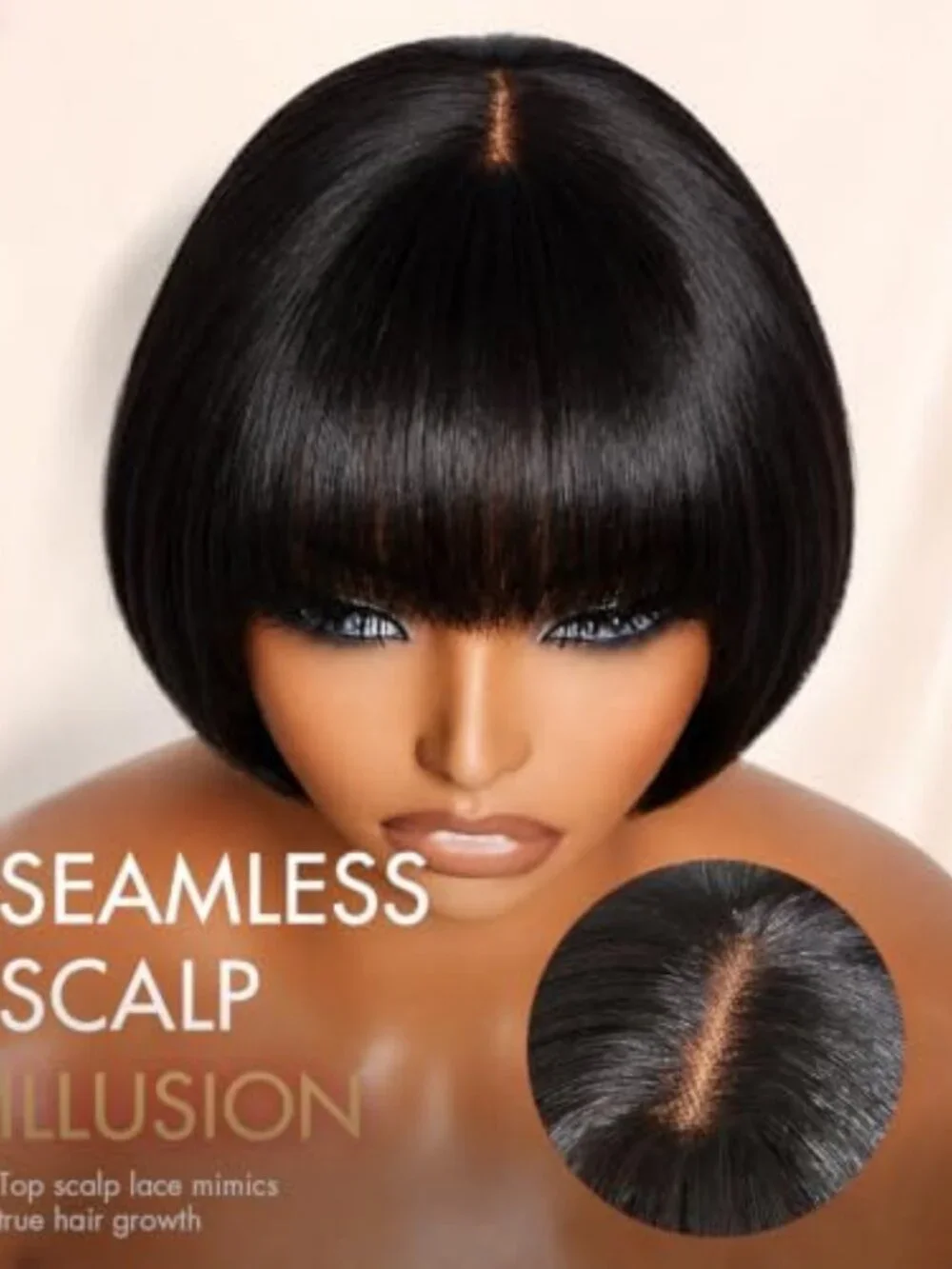 Stylish Short Pixie Cut Human Hair Wig with Bangs - Glueless Lace Closure